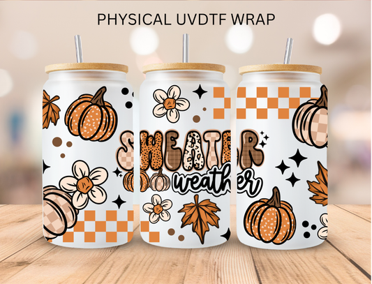 Fall Sweater Weather - 16 oz / 20 oz Libby UV DTF Wrap