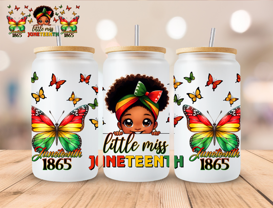 Little Miss Juneteenth - 16 oz / 20 oz Libby UV DTF Wrap