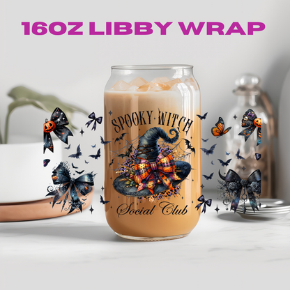 Halloween Spooky Witch Club Collection - 16 oz / 20 oz Libby UV DTF Wrap