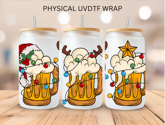 Christmas Drinks - 16 oz / 20 oz Libby UV DTF Wrap