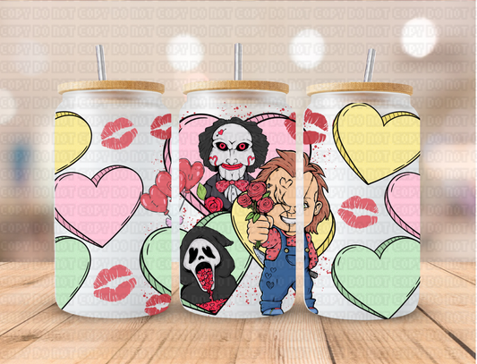 Valentines Horror - 16 oz / 20 oz Libby UV DTF Wrap