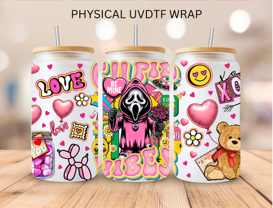 Valentines Cupid Vibes Ghost Face Horror - 16 oz / 20 oz Libby UV DTF