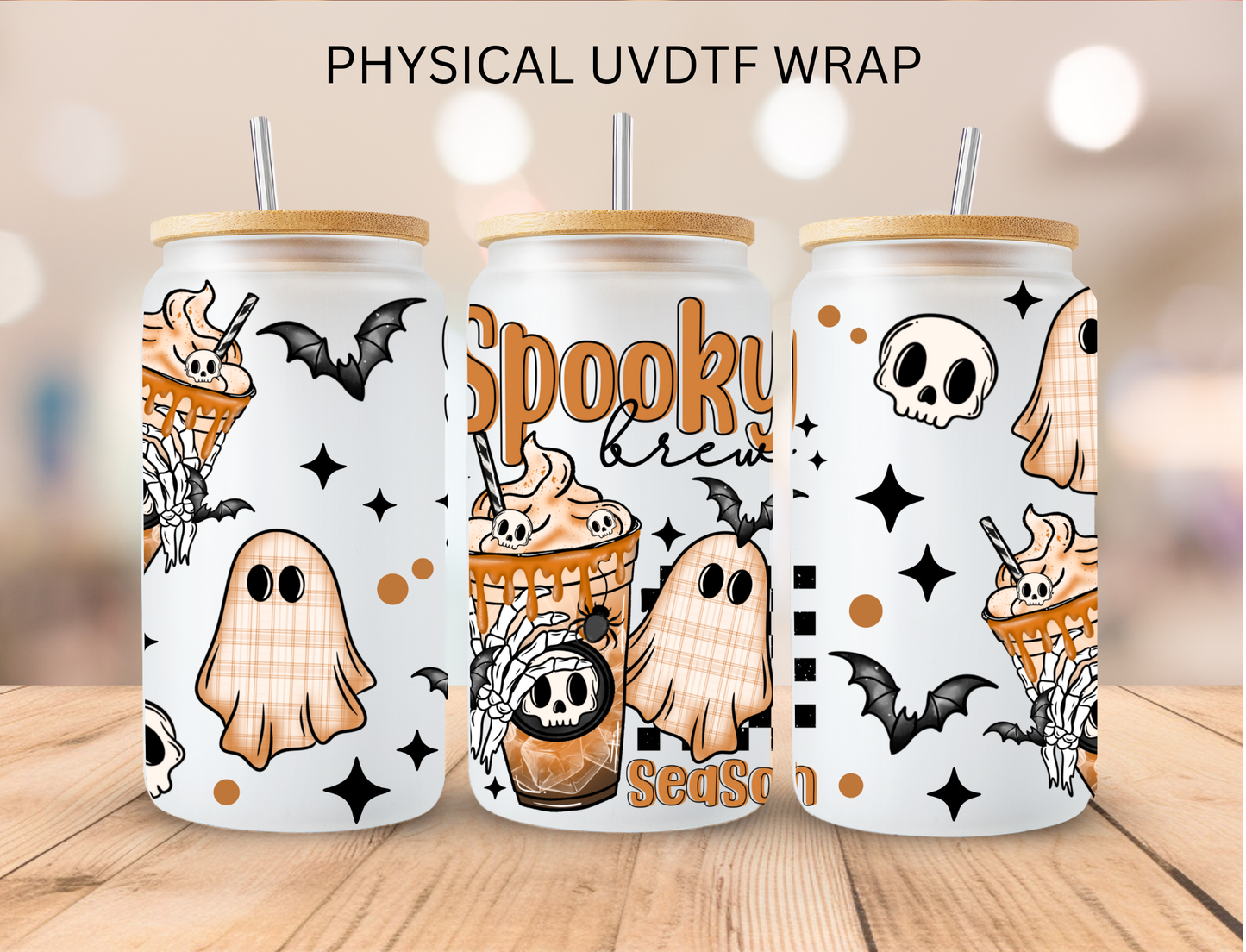 Halloween Spooky Brew Season - 16 oz / 20 oz Libby UV DTF Wrap