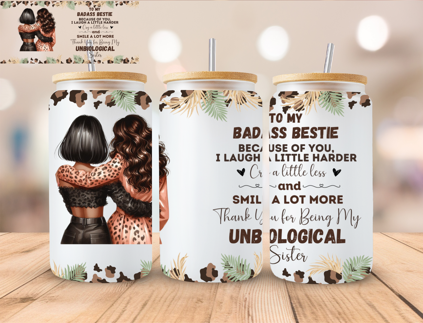 To My Bestie Best friends Ver 1 - 16 oz / 20 oz Libby UV DTF Wrap