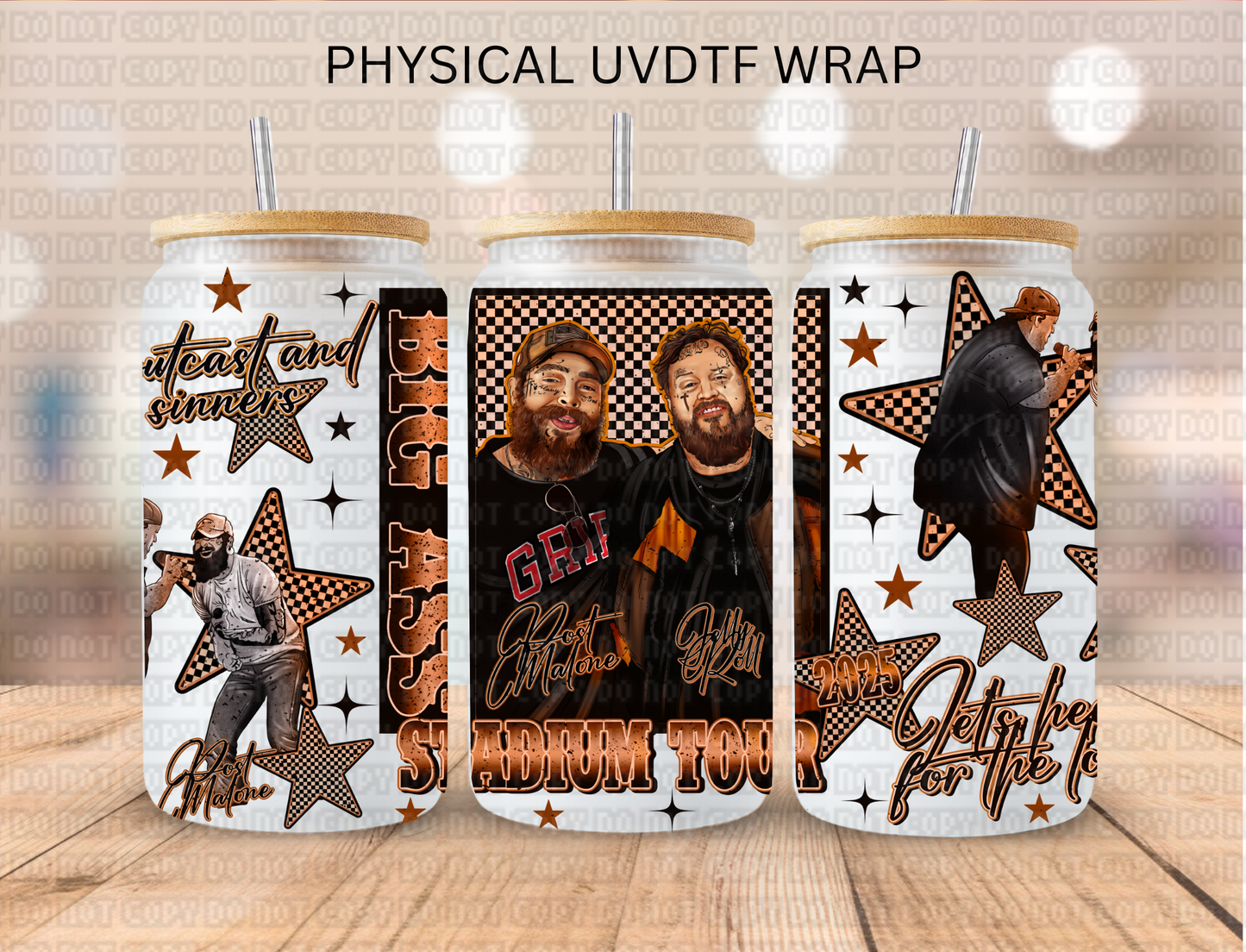 J R - 16 oz / 20 oz Libby UV DTF Wrap