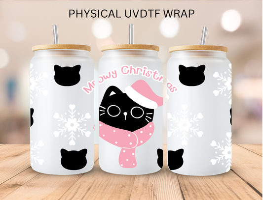 Meowy Christmas - 16 oz / 20 oz Libby UV DTF Wrap