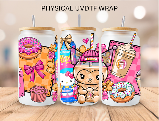 Dunkin Kawaii Kitty - 16 oz / 20 oz Libby UV DTF