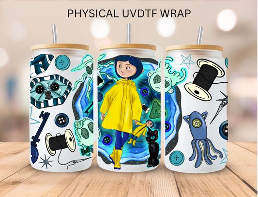 Button Eyed Girl Portal - 16 oz / 20 oz Libby UV DTF