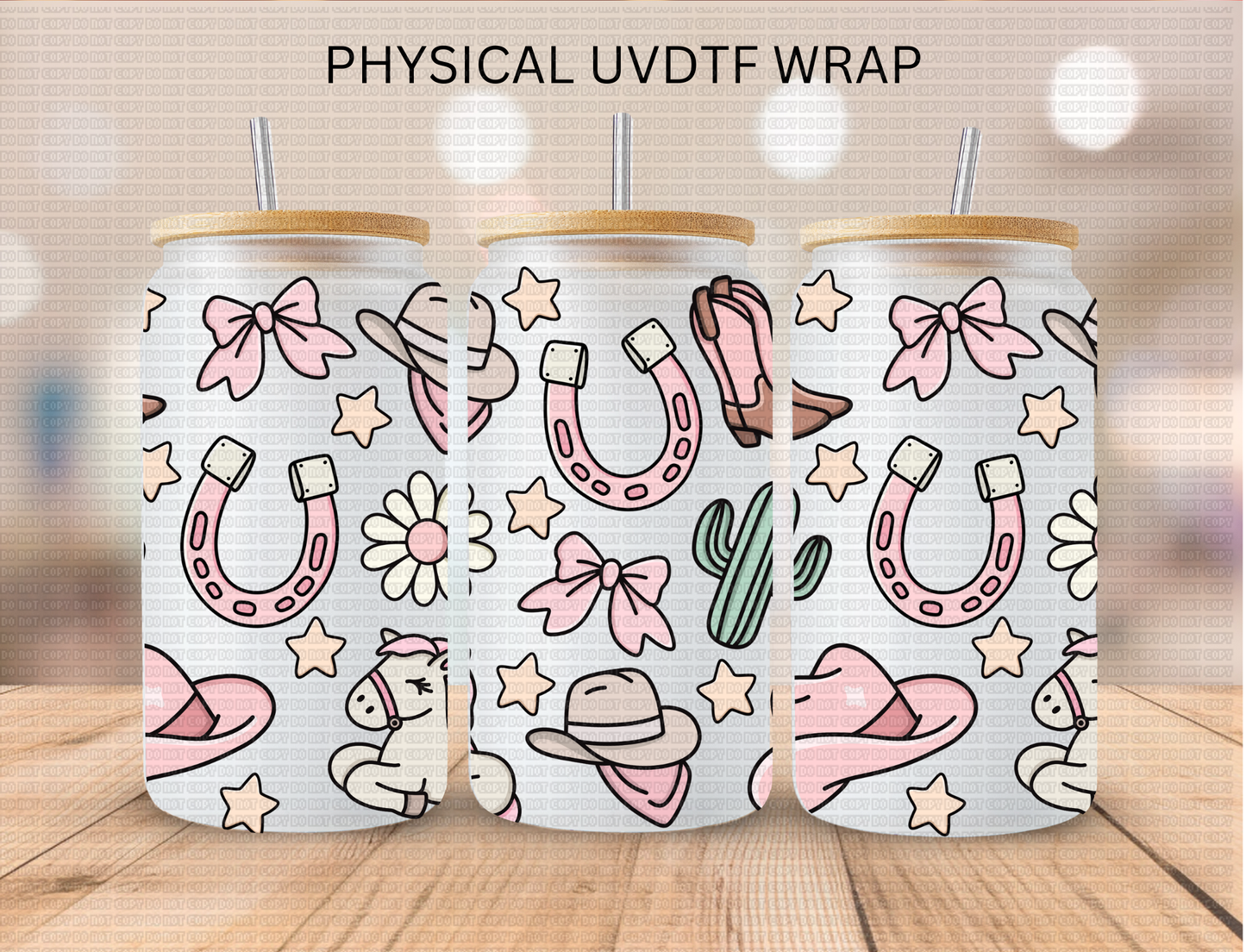 Cowgirl Aesthetic - 16 oz / 20 oz Libby UV DTF Wrap
