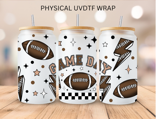 Football Retro Game Day - 16 oz / 20 oz Libby UV DTF Wrap