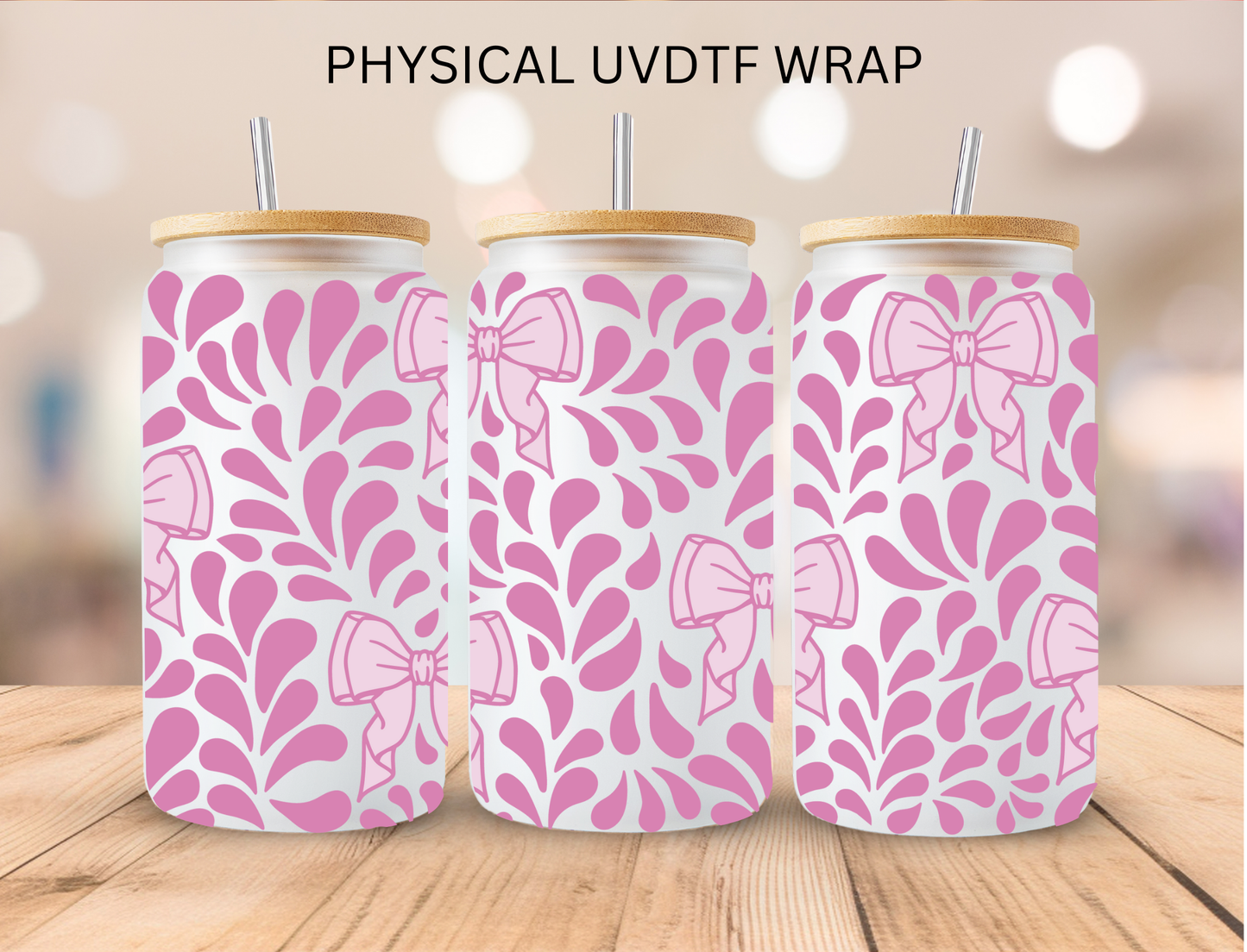 Pink Bows Talavera - 16 oz / 20 oz Libby UV DTF