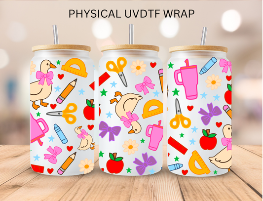 School Essentials Duck - 16 oz / 20 oz Libby UV DTF Wrap