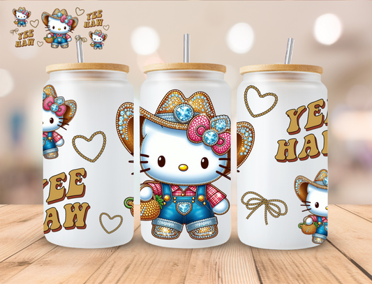 Country Kitty - 16 oz / 20 oz Libby UV DTF Wrap