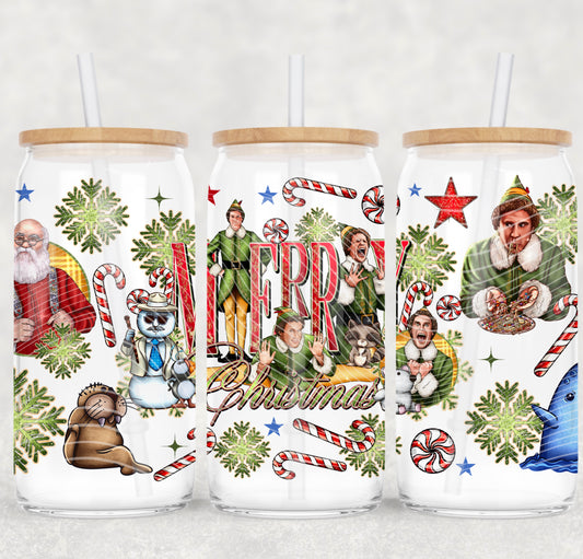 Christmas The Elf Buddy - 16 oz / 20 oz Libby UV DTF Wrap