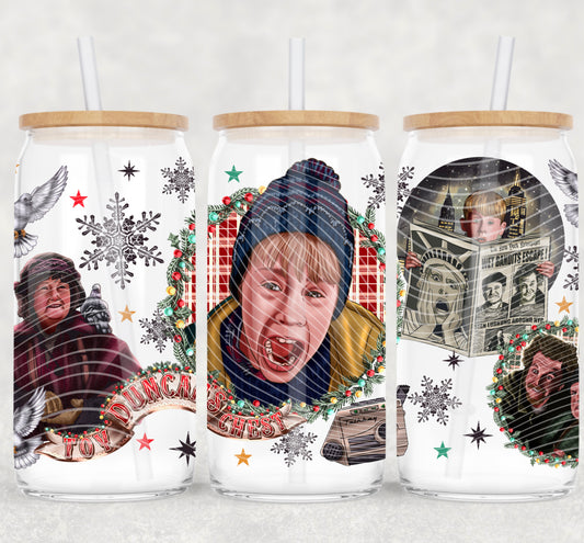 Christmas Home Alone Kevin Yelling - 16 oz / 20 oz Libby UV DTF Wrap