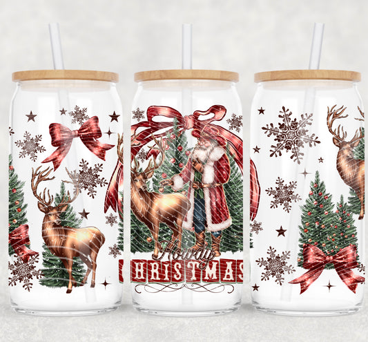 Christmas Country Howdy Christmas - 16 oz / 20 oz Libby UV DTF Wrap