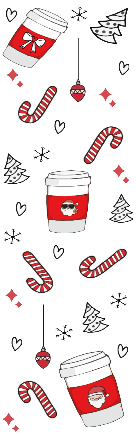 Christmas Ornament and Coffee - 16 oz / 20 oz Libby UV DTF Wrap