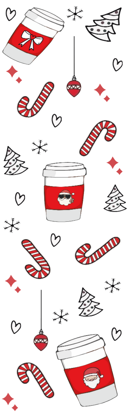Christmas Ornament and Coffee - 16 oz / 20 oz Libby UV DTF Wrap