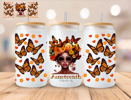 Juneteenth Butterfly - 16 oz / 20 oz Libby UV DTF Wrap