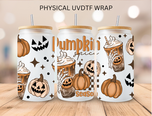 Halloween Pumpkin Spice Season - 16 oz / 20 oz Libby UV DTF Wrap
