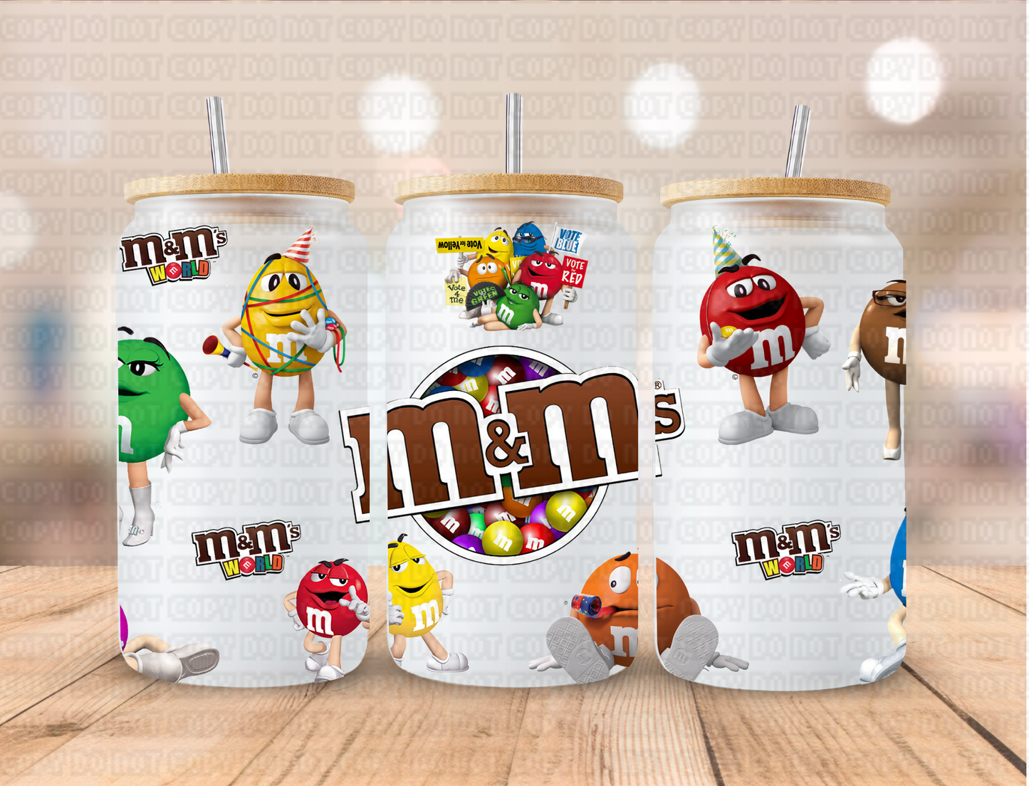 M&M Candy - 16 oz / 20 oz Libby UV DTF Wrap