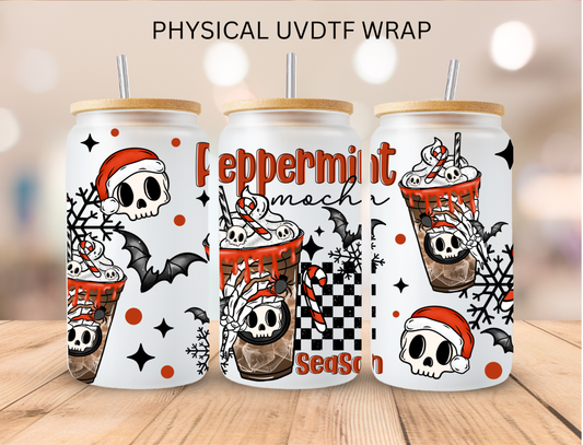 Halloween Peppermint Mocha Season - 16 oz / 20 oz Libby UV DTF Wrap