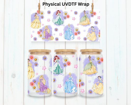Watercolor Floral Princess - 16 oz / 20 oz Libby UV DTF