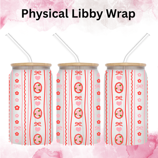 Valentines Day Stripe Print - 16 oz / 20 oz Libby UV DTF