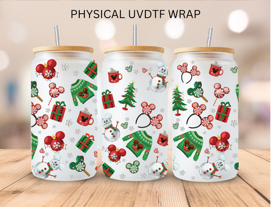 Christmas Mouse Treats - 16 oz / 20 oz Libby UV DTF Wrap