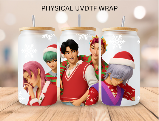 Kpop Christmas Huntrix Saja Boys- 16 oz / 20 oz Libby UV DTF Wrap