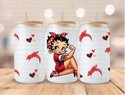 Strong Betty Boop - 16 oz / 20 oz Libby UV DTF Wrap