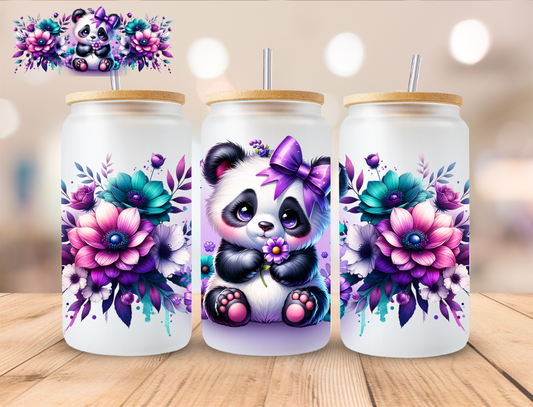 Purple Panda - 16 oz / 20 oz Libby UV DTF Wrap