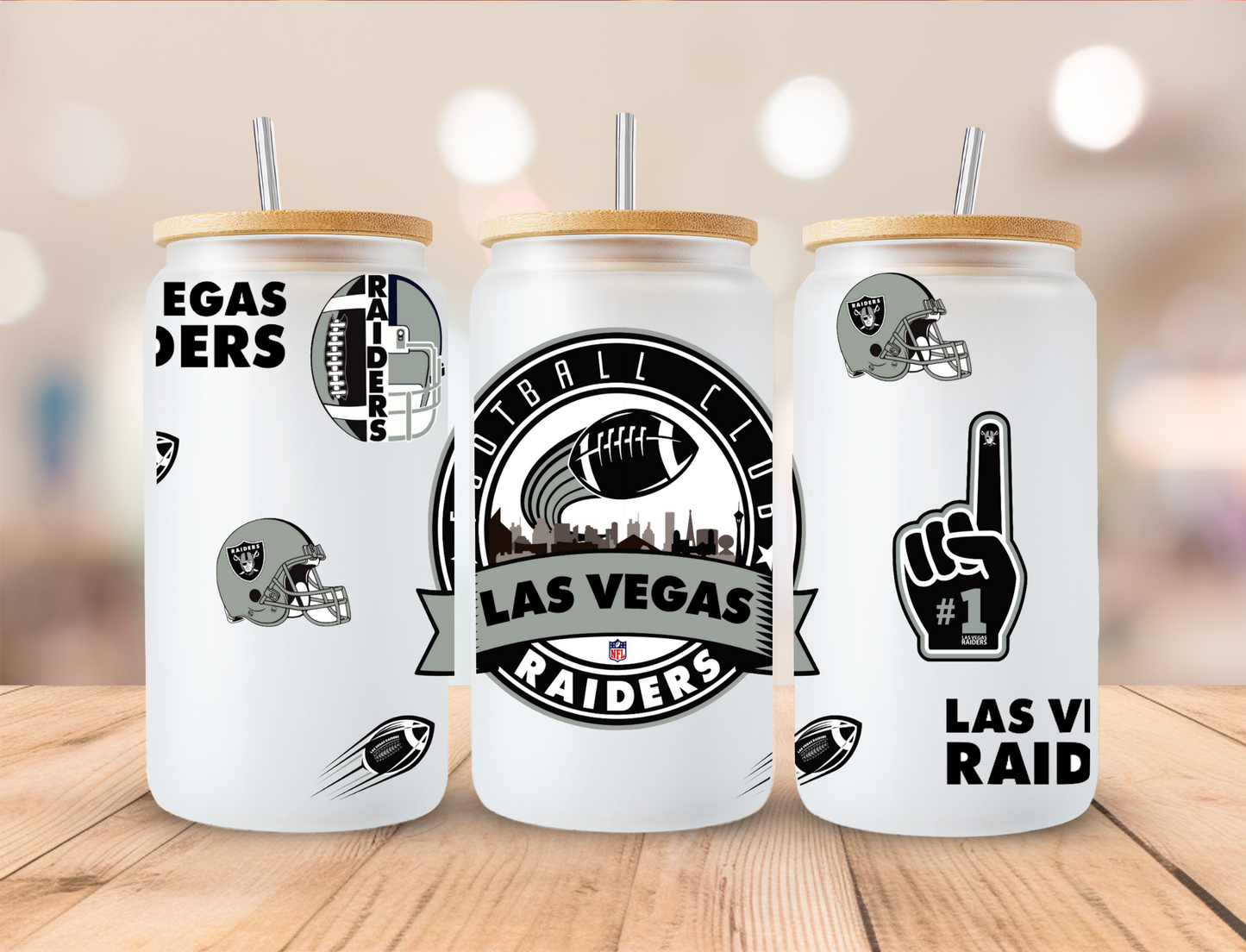 Football Raiders - 16oz Libby UV DTF Wrap