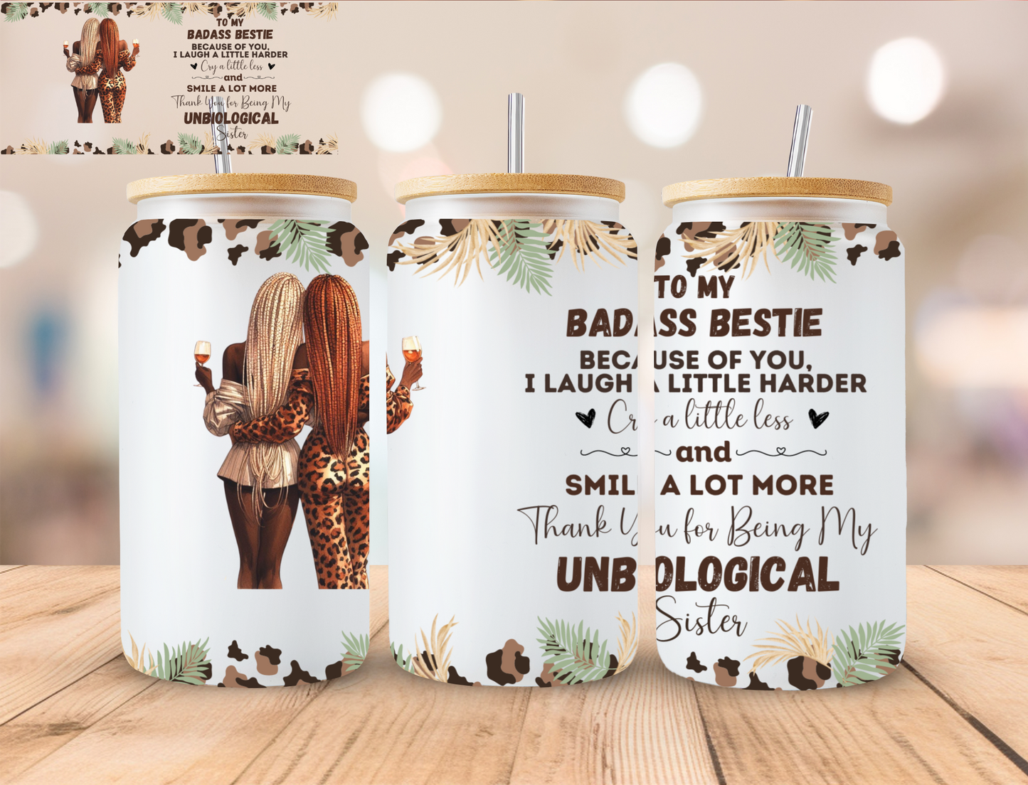 To My Bestie Best Friends Ver 7 - 16 oz / 20 oz Libby UV DTF Wrap