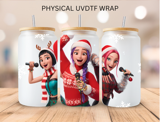 Kpop Christmas Huntrix - 16 oz / 20 oz Libby UV DTF Wrap