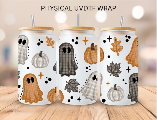 Halloween Fall Ghosts - 16 oz / 20 oz Libby UV DTF Wrap