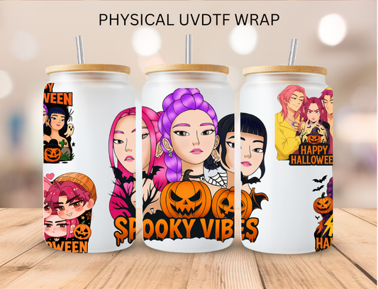 Kpop Halloween Spooky Huntrix Girls V2 - 16 oz / 20 oz Libby UV DTF Wrap