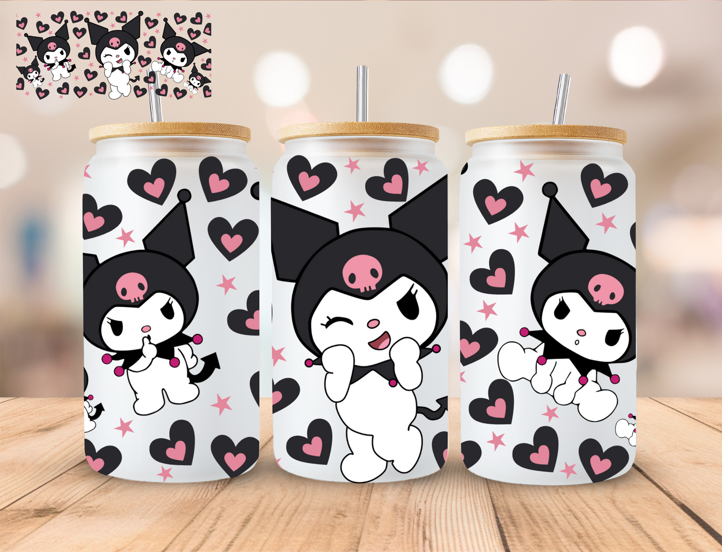 Kuromi Kitty- 16 oz / 20 oz Libby UV DTF Wrap