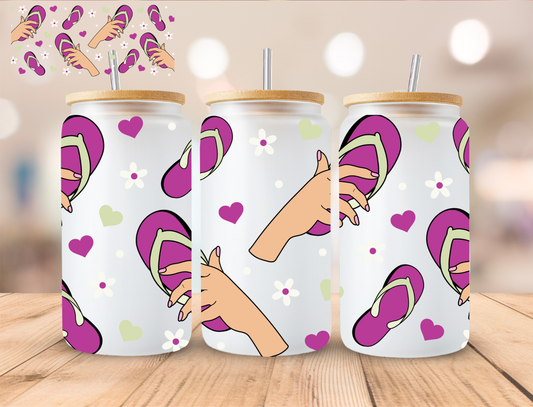 Purple Sandles - 16 oz / 20 oz Libby UV DTF Wrap