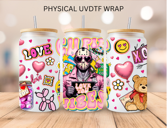 Valentines Cupid Vibes Jason HORROR v2 - 16 oz / 20 oz Libby UV DTF