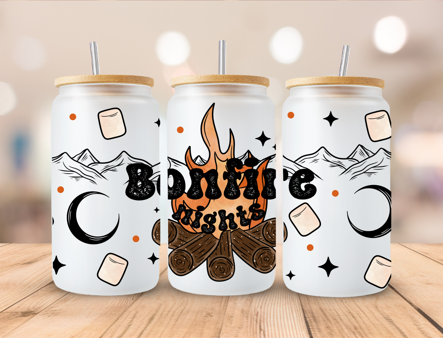 Bonfire Nights - 16 oz Libby UV DTF Wrap EXCLUSIVE DESIGNED