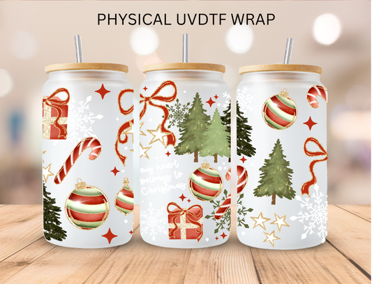 Christmas Tree Decor Aesthetics - 16 oz / 20 oz Libby UV DTF Wrap