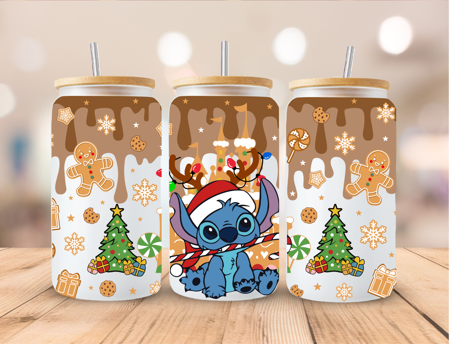 Christmas Cocoa Drip Alien - 16 oz / 20 oz Libby UV DTF Wrap