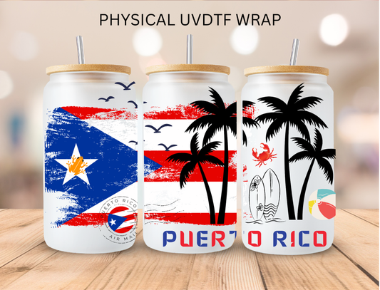 Puerto Rico Palms - 16 oz / 20 oz Libby UV DTF Wrap