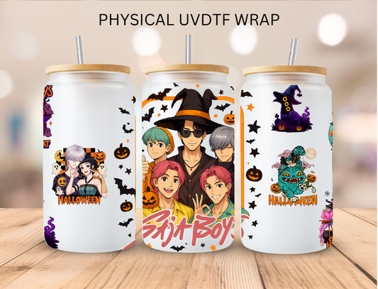 Kpop Halloween Spooky Huntrix Saja Boys - 16 oz / 20 oz Libby UV DTF Wrap
