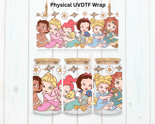 Watercolor Spring Floral Baby Princess - 16 oz / 20 oz Libby UV DTF