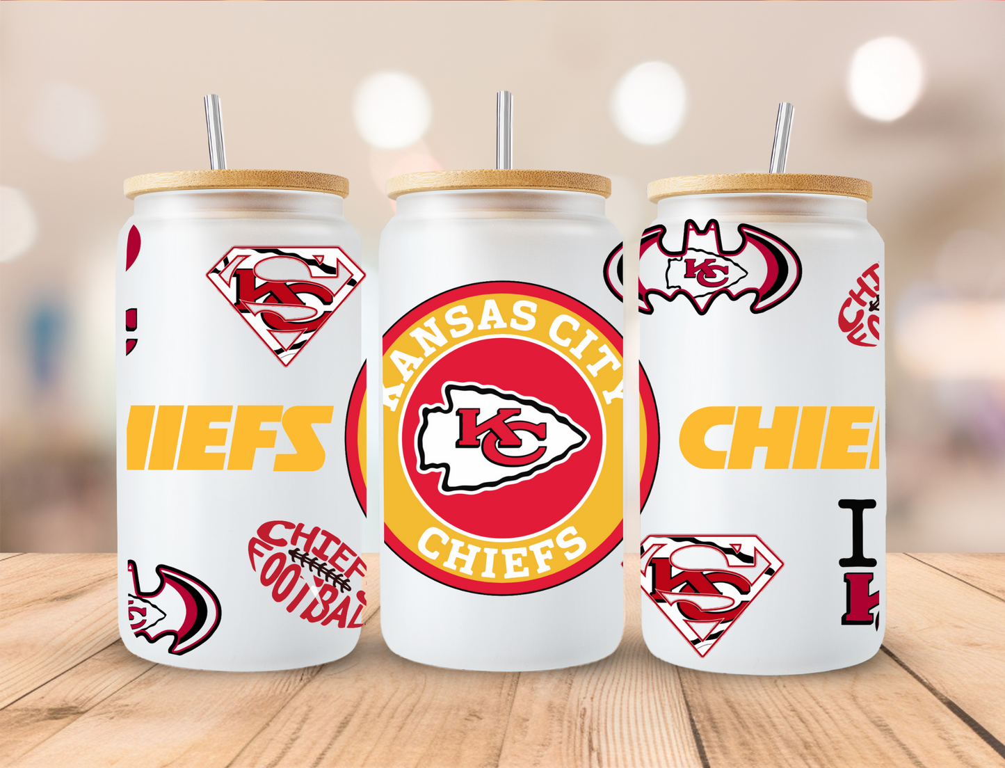 Football Chiefs - 16oz Libby UV DTF Wrap