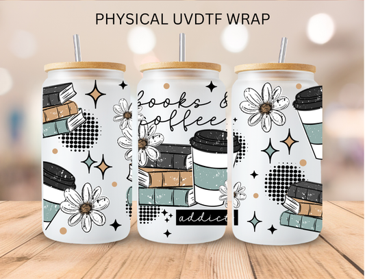 Books and Coffee Addict - 16 oz / 20 oz Libby UV DTF