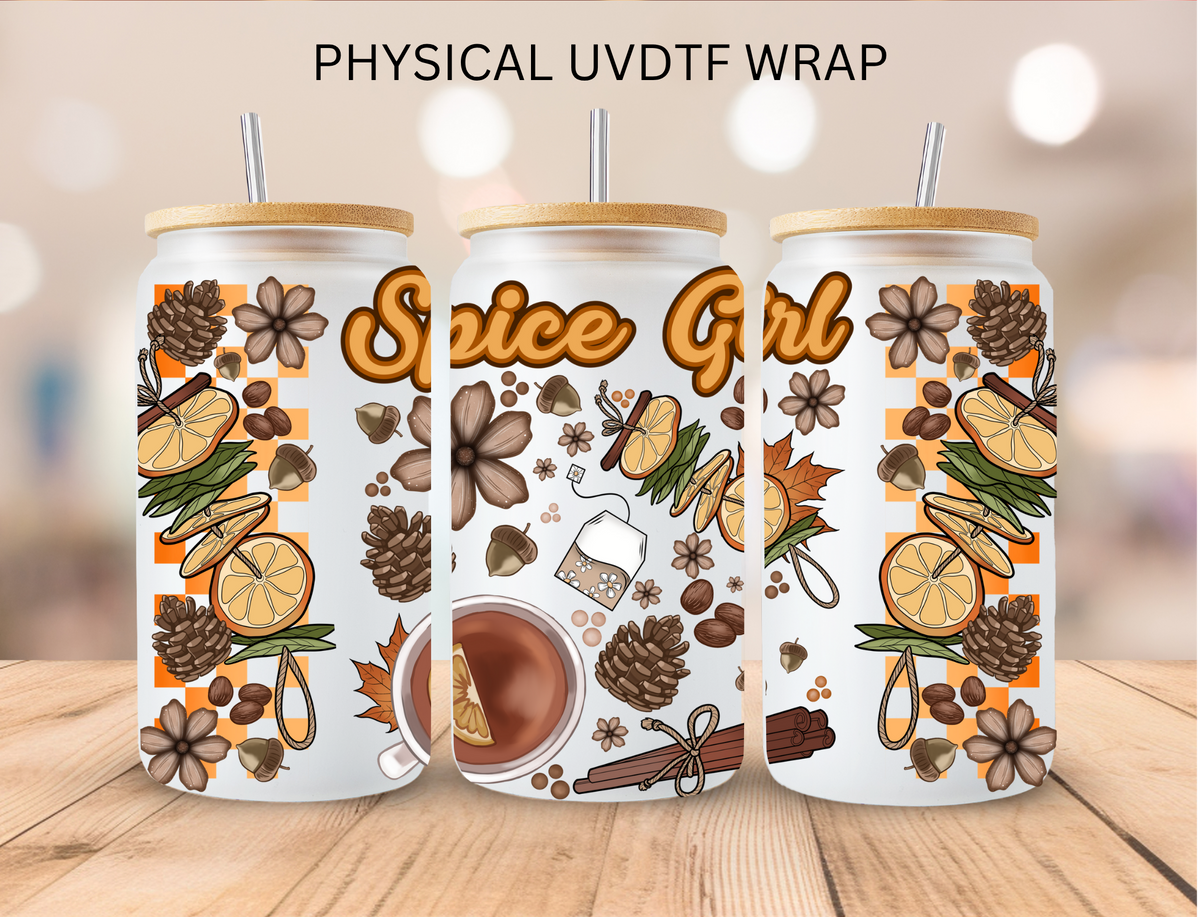 Fall Spice Girl - 16 oz / 20 oz Libby UV DTF Wrap