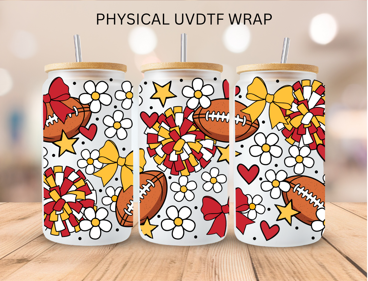 Football Cheerleading (Red) - 16 oz / 20 oz Libby UV DTF